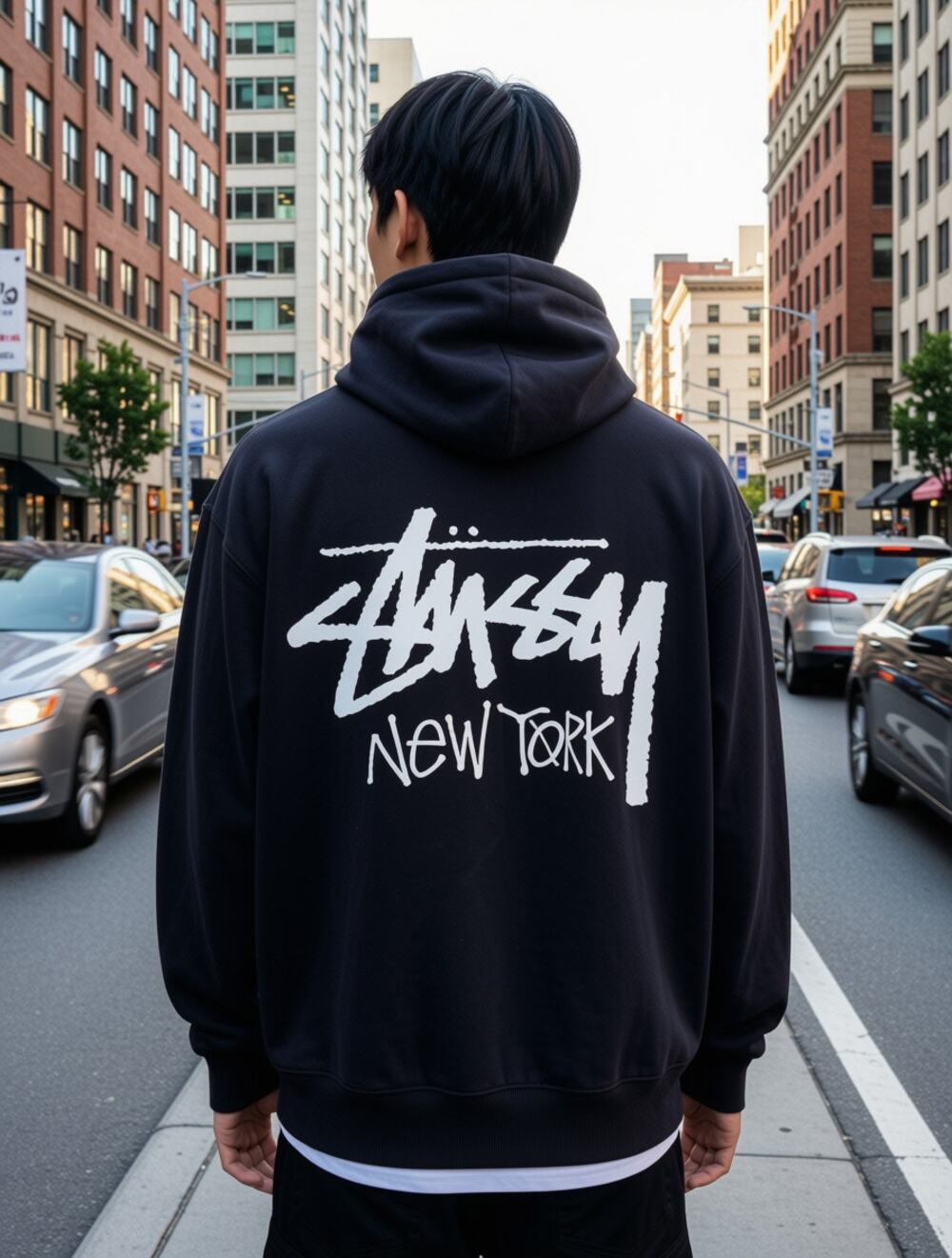 Stussy New York Chapter Hoodie - Black - Men's Medium - Excellent Condition